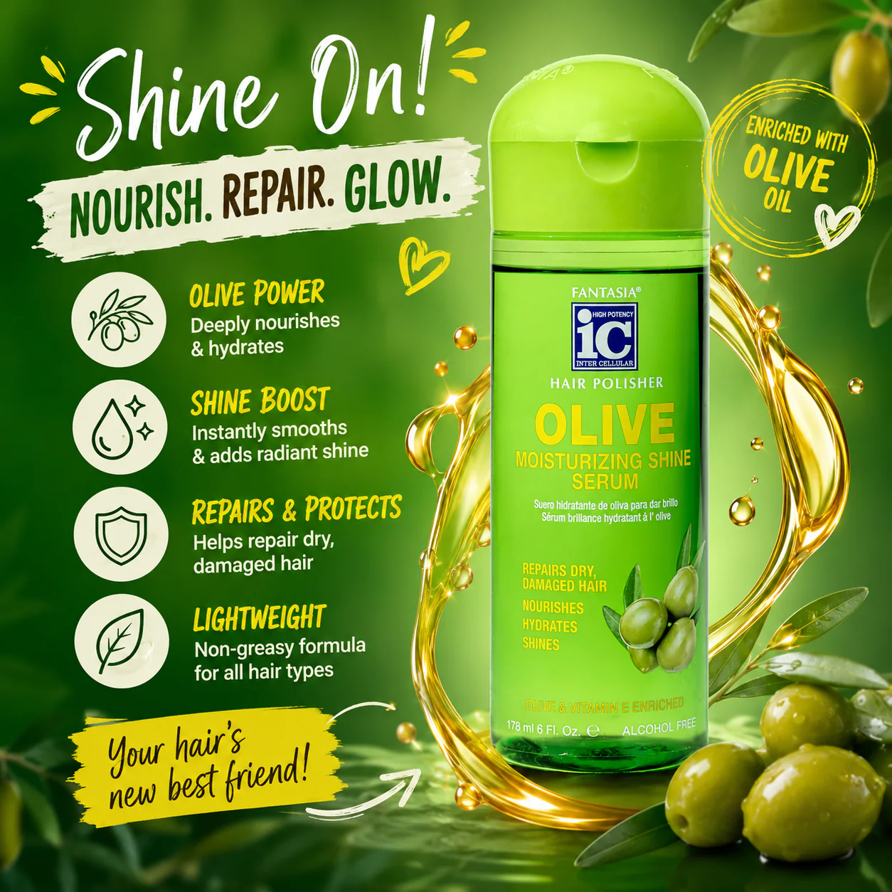 OLIVE ‣ Moisturizing Shine Serum 6 oz. - Image 4